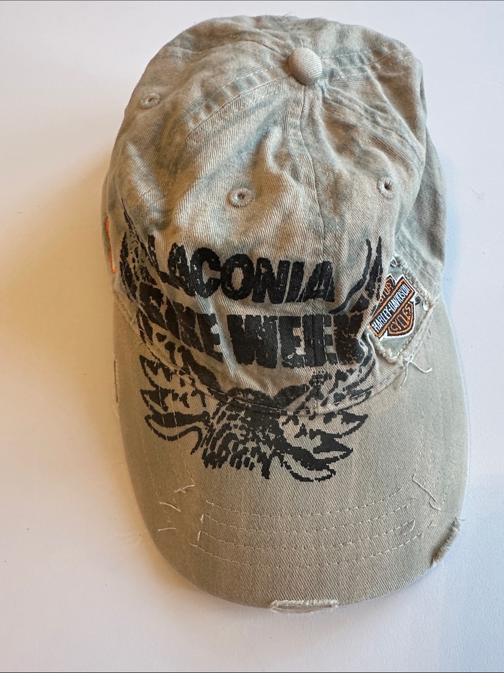 UNISEX Harley-Davidson Olive Green Distressed Patch Cap